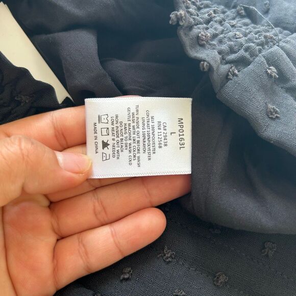 Miss Me NWT Black Swiss Dot Crochet Wide Leg Pants Size Large - Picture 6 of 15